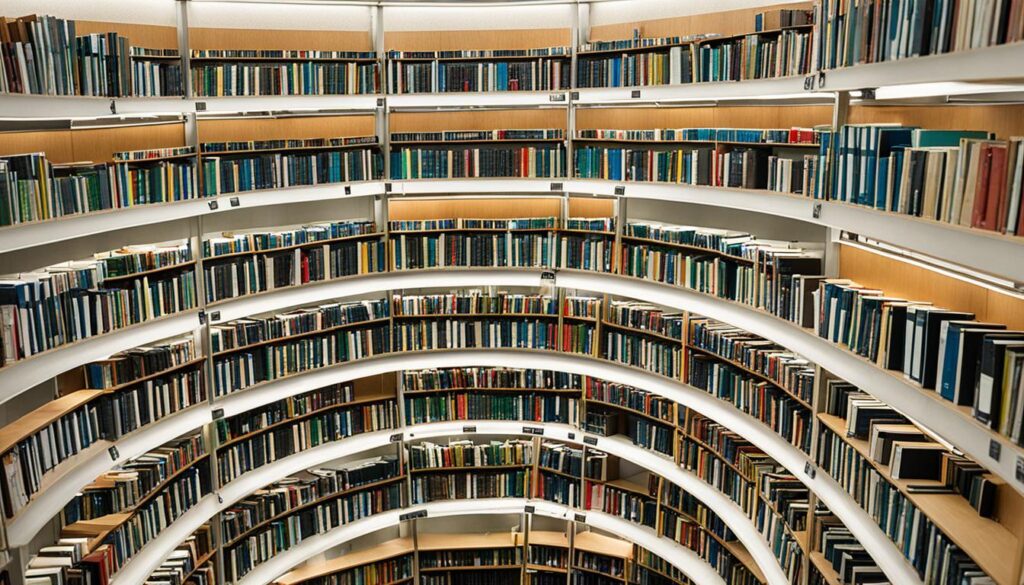 library shelves